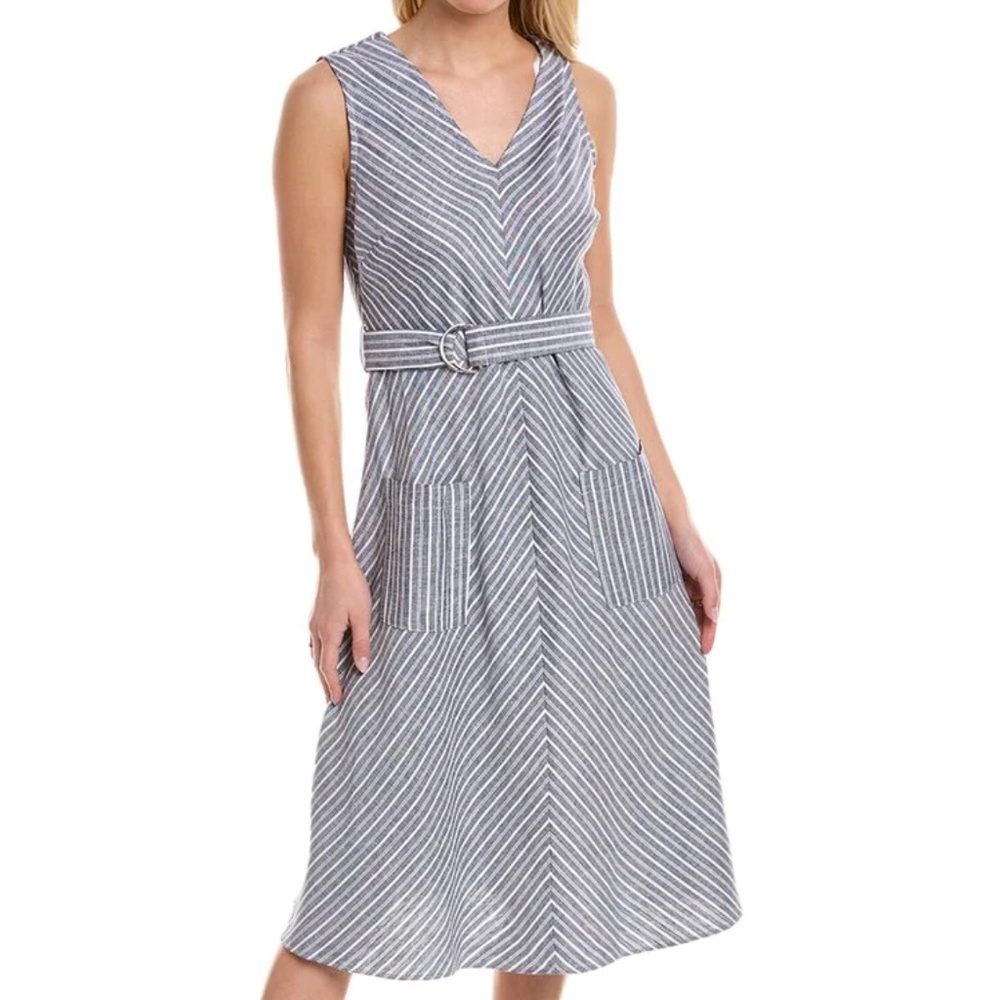 Nanette Lepore Blue/White Stripe Linen Dress